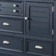 Zeny Wide Dresser 5 Drawers 2 Door Cabinets Slate Blue Solid Wood BM332579