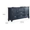 Zeny Wide Dresser 5 Drawers 2 Door Cabinets Slate Blue Solid Wood BM332579