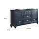 Zeny Wide Dresser 5 Drawers 2 Door Cabinets Slate Blue Solid Wood BM332579