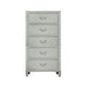 Roly Tall Dresser Chest 5 Drawers Chrome Hanging Handles Gray Wood BM332581