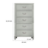 Roly Tall Dresser Chest 5 Drawers Chrome Hanging Handles Gray Wood BM332581
