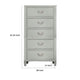 Roly Tall Dresser Chest 5 Drawers Chrome Hanging Handles Gray Wood BM332581