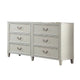 Roly Wide Dresser with 6 Drawers Chrome Hanging Handles Gray Wood BM332582