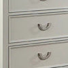 Roly Wide Dresser with 6 Drawers Chrome Hanging Handles Gray Wood BM332582