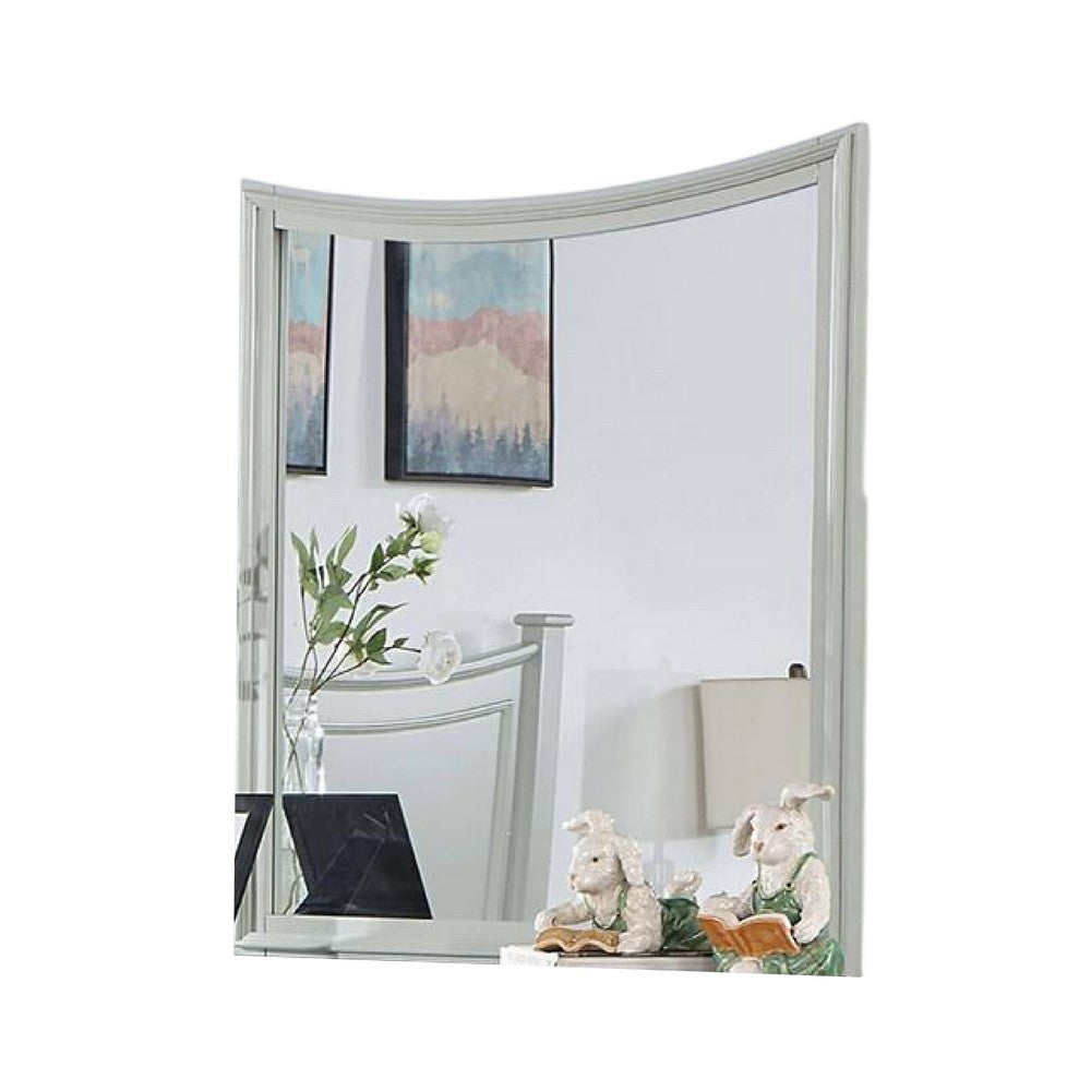 Roly Dresser Mirror 37 Inch Gray Rectangular Solid Wood Molded Frame BM332583