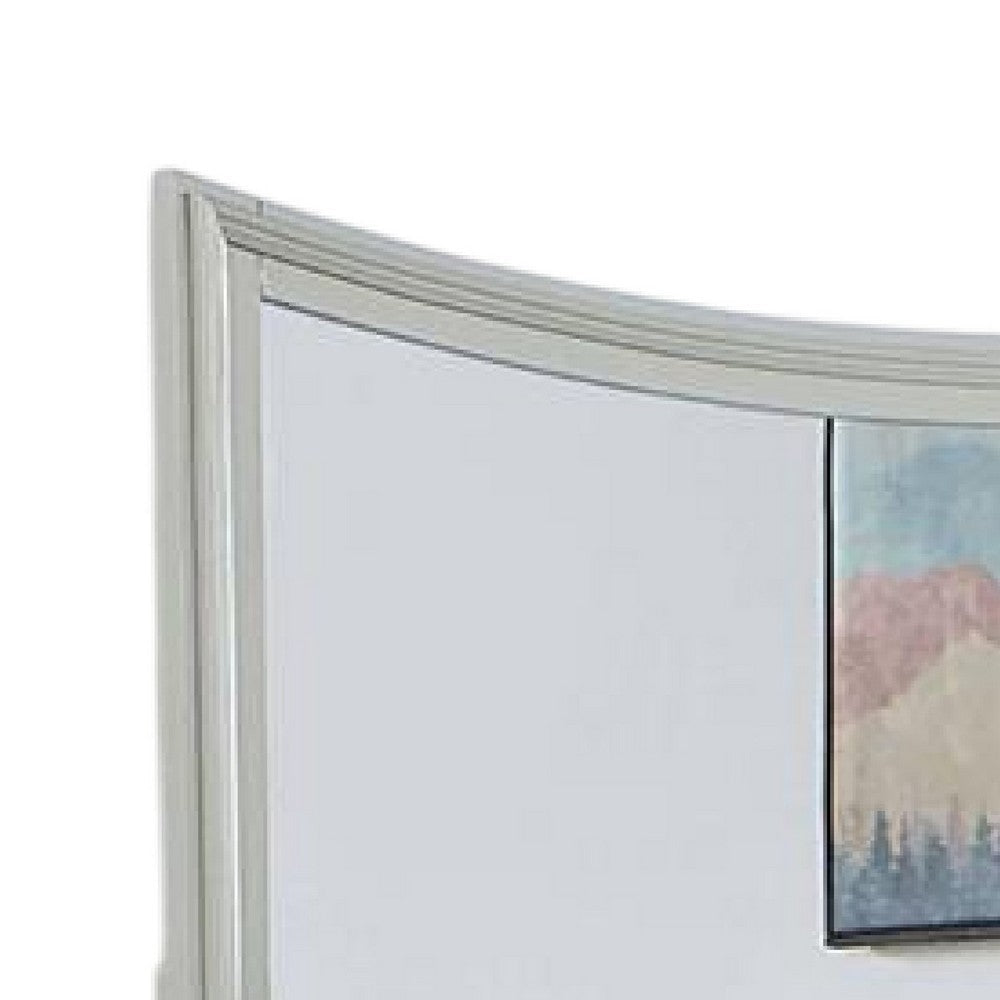 Roly Dresser Mirror 37 Inch Gray Rectangular Solid Wood Molded Frame BM332583