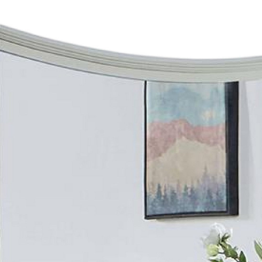 Roly Dresser Mirror 37 Inch Gray Rectangular Solid Wood Molded Frame BM332583