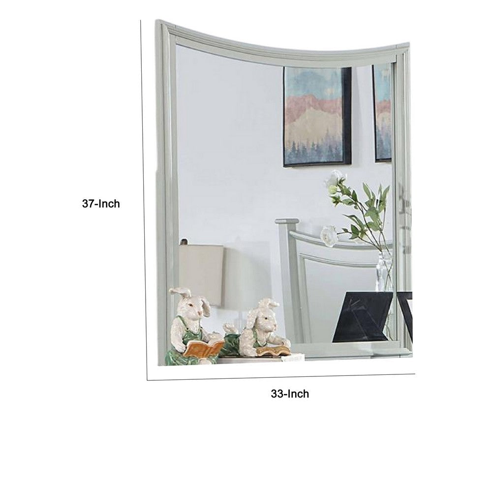 Roly Dresser Mirror 37 Inch Gray Rectangular Solid Wood Molded Frame BM332583