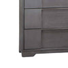 Levice Tall Dresser Chest 5 Drawers Nickel Finger Handles Gray Wood BM332587
