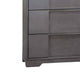 Levice Tall Dresser Chest 5 Drawers Nickel Finger Handles Gray Wood BM332587