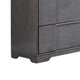Levice Wide Dresser 6 Drawers Nickel Finger Handles Gray Wood BM332588