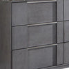 Levice Wide Dresser 6 Drawers Nickel Finger Handles Gray Wood BM332588