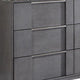 Levice Wide Dresser 6 Drawers Nickel Finger Handles Gray Wood BM332588