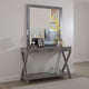 Levice Dresser Mirror 38 Inch Rectangular Gray Solid Wood Frame BM332589