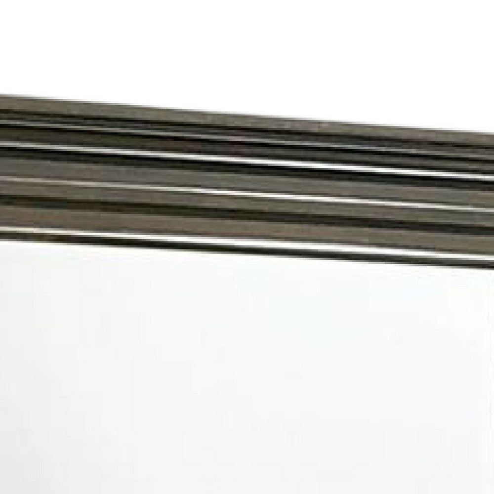 Revy Dresser Mirror 43 Inch Gray Rubberwood Frame Crown Molding BM332590