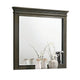 Revy Dresser Mirror, 43 Inch Gray Rubberwood Frame, Crown Molding