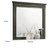 Revy Dresser Mirror 43 Inch Gray Rubberwood Frame Crown Molding BM332590