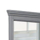 Lile Dresser Mirror w Crown Molding Frame 42 Inch Gray Solid Wood BM332592