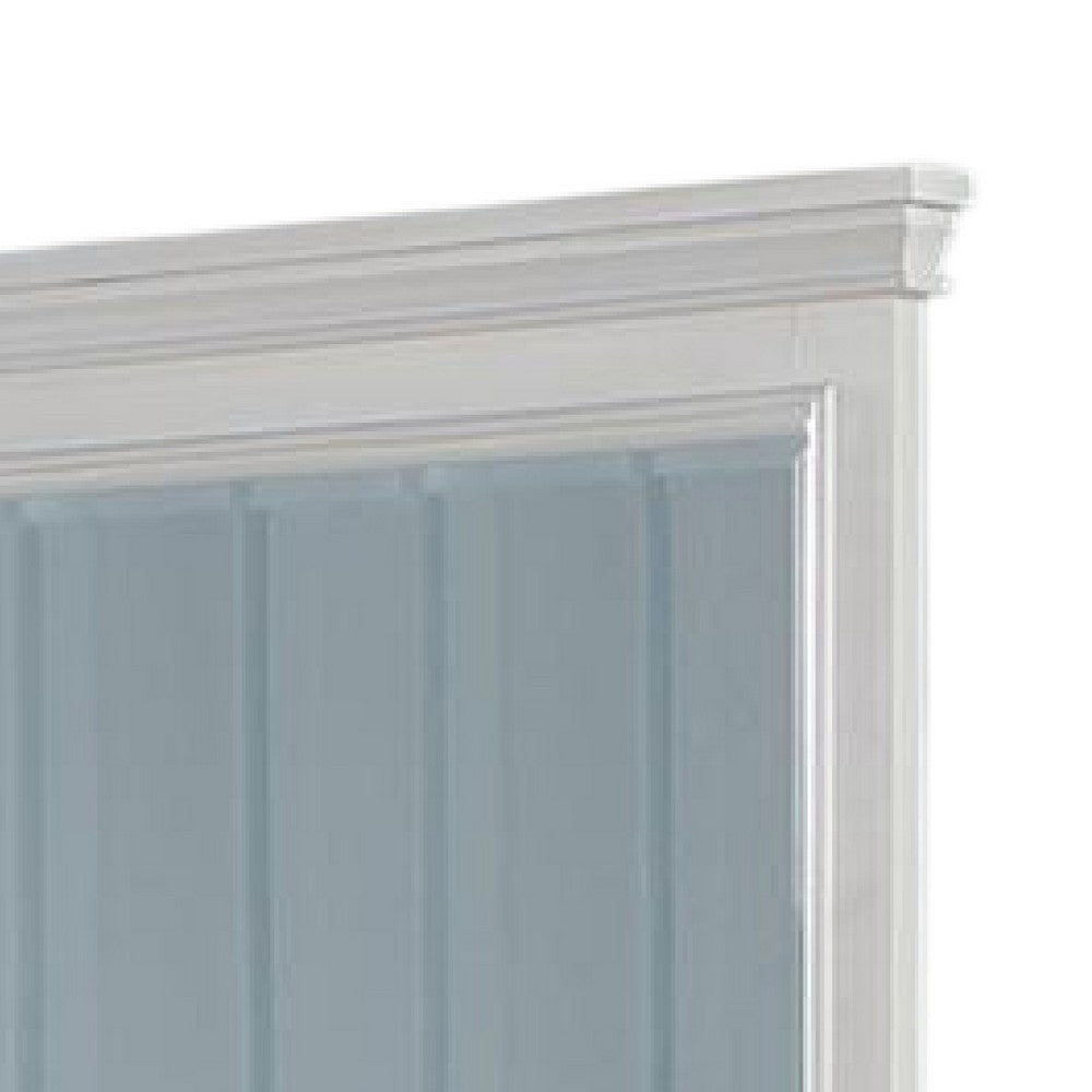 Lile Dresser Mirror w Crown Molding Frame 42 Inch White Solid Wood BM332593