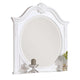 Aleci Dresser Mirror, 42 Inch Carved Frame, Classic White Solid Wood