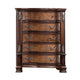 Prio Tall Dresser Chest 5 Drawers Classic Wood Carved Cherry Brown BM332600