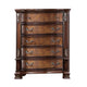 Prio Tall Dresser Chest, 5 Drawers, Classic Wood Carved, Cherry Brown