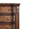 Prio Tall Dresser Chest 5 Drawers Classic Wood Carved Cherry Brown BM332600