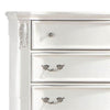 Prio Tall Dresser Chest 5 Drawers Classic Wood Carvings Pearl White BM332603