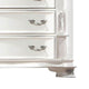 Prio Tall Dresser Chest 5 Drawers Classic Wood Carvings Pearl White BM332603