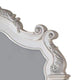 Prio Dresser Mirror w Classic Wood Carved Frame Pearl White 59 Inch BM332605