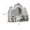 Prio Dresser Mirror w Classic Wood Carved Frame Pearl White 59 Inch BM332605