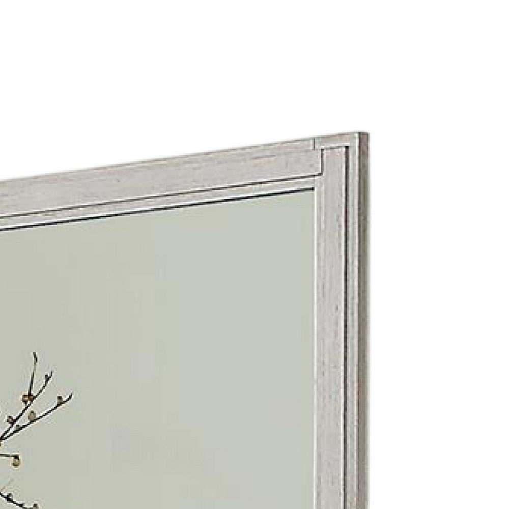 Varos Dresser Mirror White Solid Wood 38 Inch Stylish Square Frame BM332607