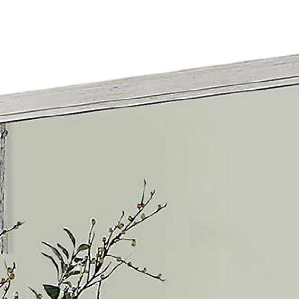 Varos Dresser Mirror White Solid Wood 38 Inch Stylish Square Frame BM332607