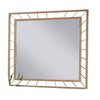 Brey Decorative Accent Mirror 39 Inch Glam Gold Plated Metal Frame BM332613