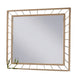 Brey Decorative Accent Mirror 39 Inch Glam Gold Plated Metal Frame BM332613