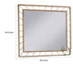 Brey Decorative Accent Mirror 39 Inch Glam Gold Plated Metal Frame BM332613