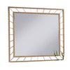 Brey Decorative Accent Mirror, 39 Inch Glam Gold Plated Metal Frame
