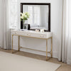Simo Dresser Vanity Mirror, 40 Inch Modern Black Solid Wood Frame