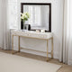 Simo Dresser Vanity Mirror, 40 Inch Modern Black Solid Wood Frame