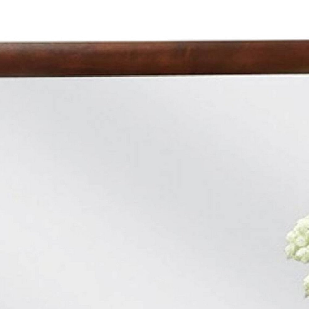 Simo Dresser Vanity Mirror 40 Inch Dark Cherry Brown Solid Wood BM332617