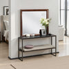 Simo Dresser Vanity Mirror, 40 Inch Dark Cherry Brown Solid Wood