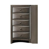 Simo Tall Dresser Chest 5 Drawers Chrome Handles Modern Dark Gray BM332618