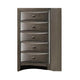 Simo Tall Dresser Chest 5 Drawers Chrome Handles Modern Dark Gray BM332618