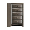 Simo Tall Dresser Chest, 5 Drawers, Chrome Handles, Modern Dark Gray