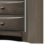 Simo Tall Dresser Chest 5 Drawers Chrome Handles Modern Dark Gray BM332618