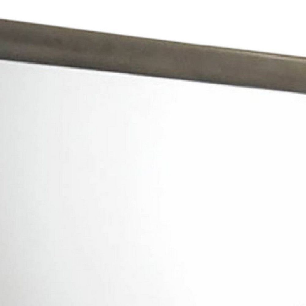 Simo Dresser Vanity Mirror 40 Inch Modern Dark Gray Solid Wood Frame BM332619