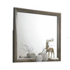Simo Dresser Vanity Mirror, 40 Inch Modern Dark Gray Solid Wood Frame