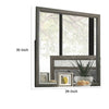 Lito Dresser Vanity Mirror 39 Inch Stylish Modern Gray Wood Frame BM332620