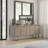 Lito Dresser Vanity Mirror, 39 Inch Stylish Modern Gray Wood Frame