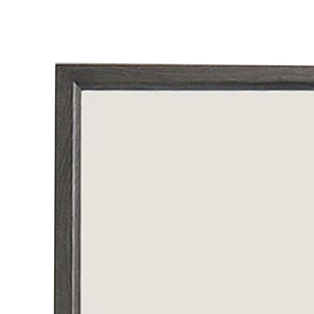 Erica Dresser Vanity Mirror 39 Inch Contemporary Gray Wood Frame BM332621